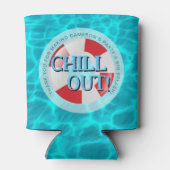 Chill-out zwembad Partij rood blauw Aangepast Blikjeskoeler (Achterkant)