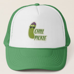 Chill Pickle Veggie Cartoon Character Trucker Pet