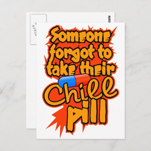 Chill Pill briefkaart (Voorkant / Achterkant)