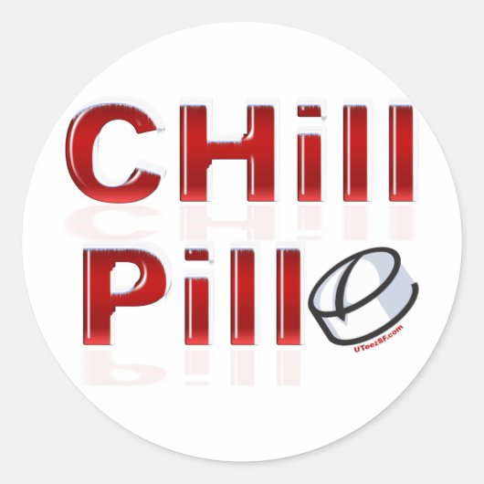 Chill Pill Funny PMS Ronde Sticker (Voorkant)