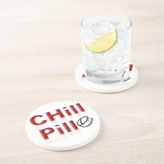 Chill Pill Funny PMS Zandsteen Onderzetter (Zijkant)