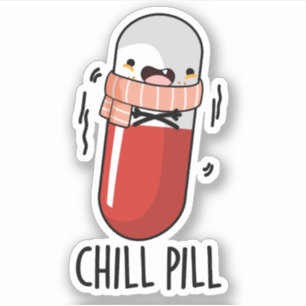 Chill Pill Grappig Bevriezen Medicijn Pun Sticker