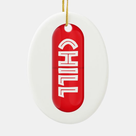 Chill Pill Keramisch Ornament (Achterkant)