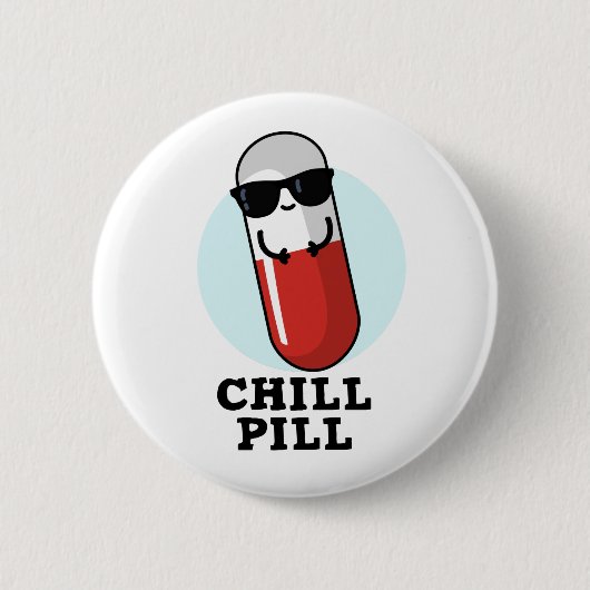 Chill Pill Koele Medicine Pun Ronde Button 5,7 Cm (Voorkant)