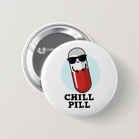 Chill Pill Koele Medicine Pun Ronde Button 5,7 Cm (Voorkant /achterkant)