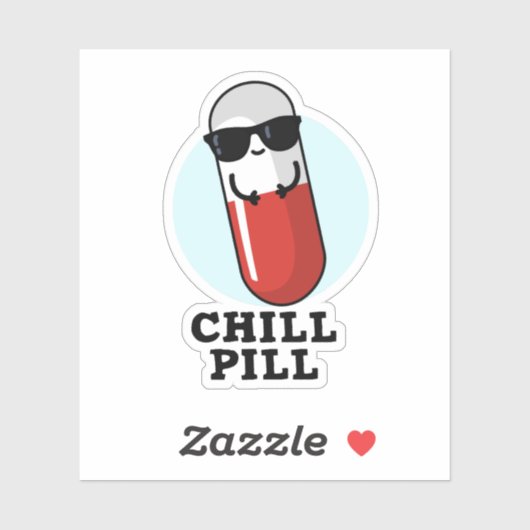 Chill Pill Koele Medicine Pun Sticker (Vel)