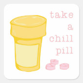Chill Pill Vierkante Sticker (Voorkant)