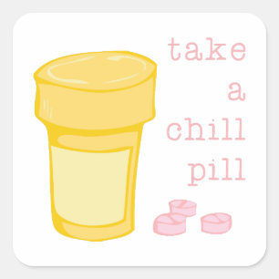 Chill Pill Vierkante Sticker