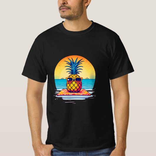 Chill Pineapple Summer Vibes Design, T-shirt (Voorkant)