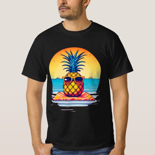 Chill Pineapple Summer Vibes Design, T-shirt (Voorkant)