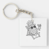 Chill Pineapple Summer Vibes  Sleutelhanger (voorkant)