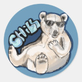 Chill Polar Beer Ronde Sticker (Voorkant)