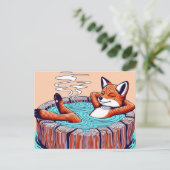 Chill Red Fox in a Hot Tub Briefkaart (Staand voorkant)
