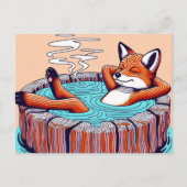 Chill Red Fox in a Hot Tub Briefkaart (Voorkant)