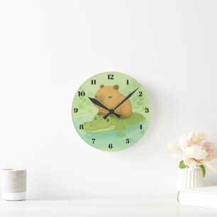 Chill & Schattige: Capybara & Crocodile meme voor  Ronde Klok