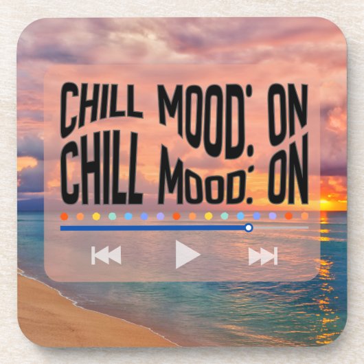 Chill Sfeer Op Retro Strand Kunst Bier Onderzetter (Voorkant)