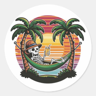 Chill Skeleton Beach Sticker