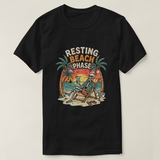 Chill Skeleton Strand Rustfase Funny zomer T-shirt (Design voorkant)
