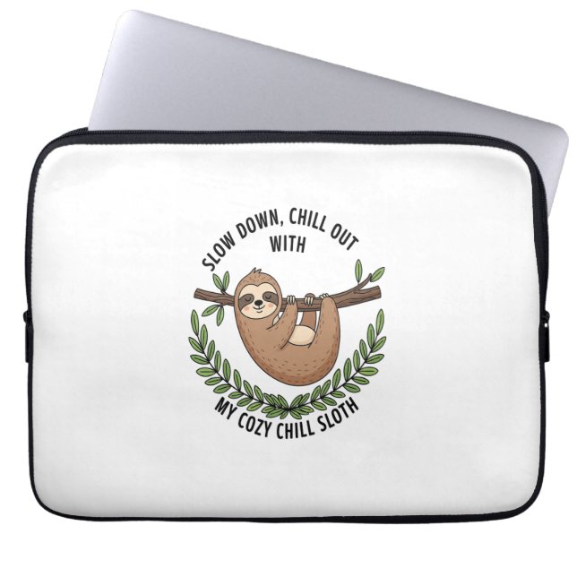 Chill Sloth, Verenigde Staten Animal Laptop Sleeve (Voorkant)