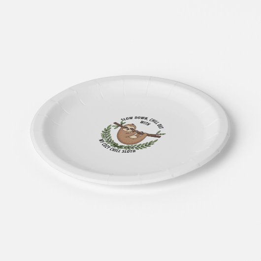 Chill Sloth, Verenigde Staten Animal Papieren Bordje (Gekanteld)