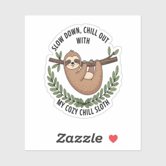 Chill Sloth, Verenigde Staten Animal Sticker (Vel)