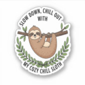 Chill Sloth, Verenigde Staten Animal Sticker (Voorkant)
