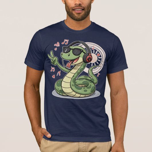 Chill Snake Tunes Grappig T-shirt (Voorkant)