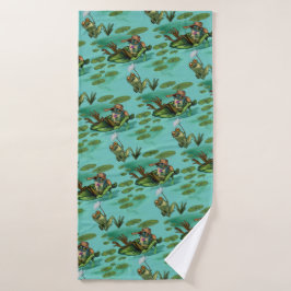 Chill Summer Frogs Badhanddoek