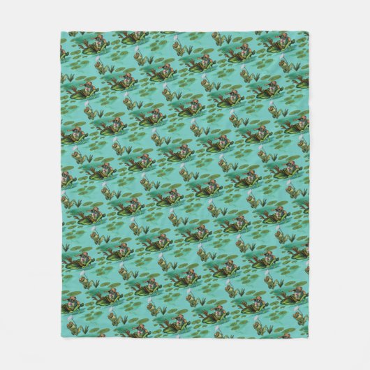 Chill Summer Frogs Fleece Deken (Voorkant)