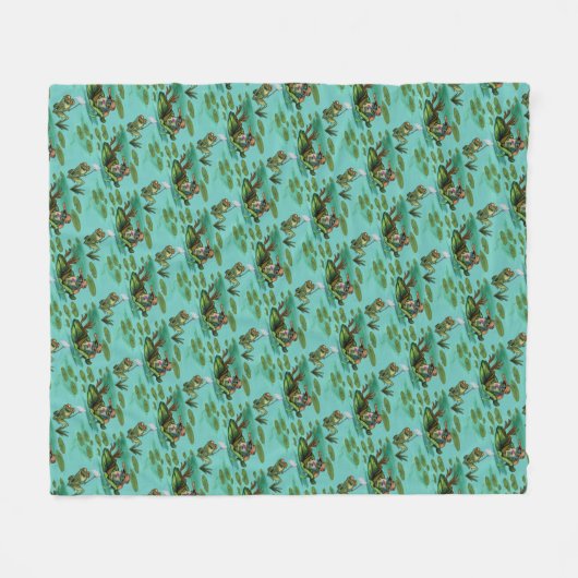 Chill Summer Frogs Fleece Deken (Voorkant (Horizontaal))