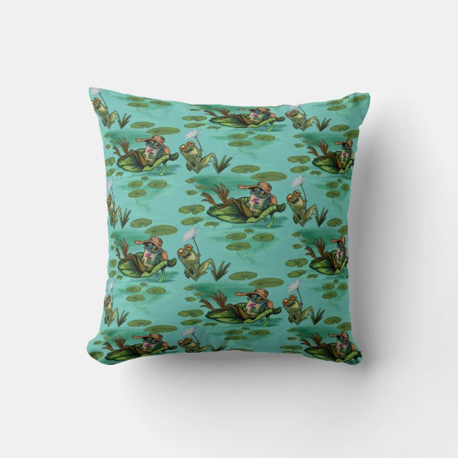 Chill Summer Frogs Kussen (Voorkant)