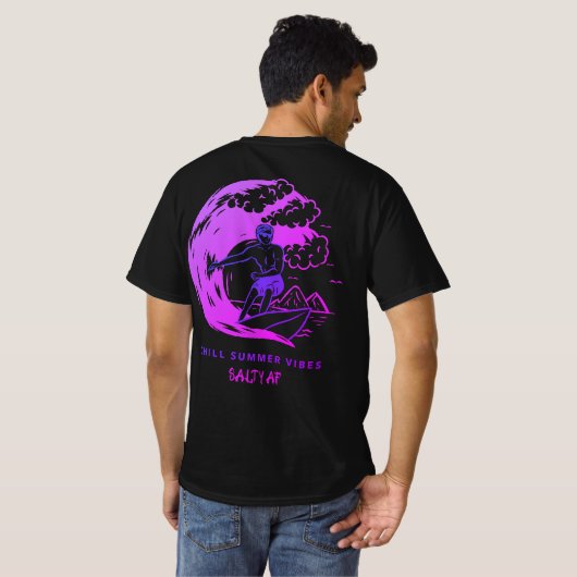 Chill Summer Vibes Paarse van Salty AF T-shirt (Achterkant volledig)