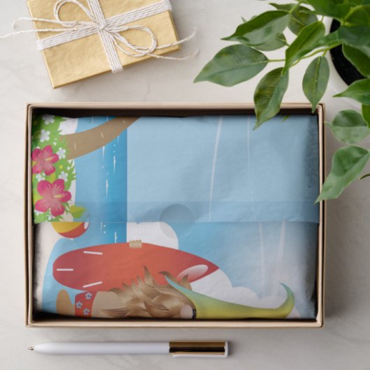 Chill Surfer Gnome Man Tissuepapier (Geschenk)