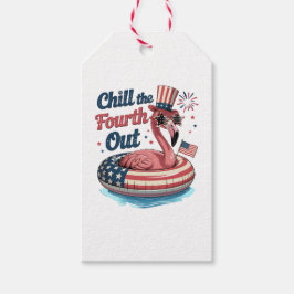 Chill The Fourth Out Funny 4th of July Flamingo Cadeaulabel
