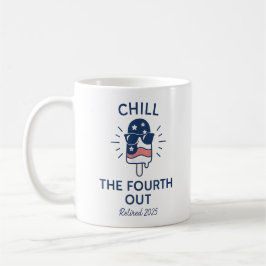 Chill the Fourth Out Funny Pensioen 2025 Zomer Koffiemok
