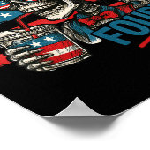 Chill The Fourth Out Skeleton Funny Patriotic 4th  Poster (Hoek)
