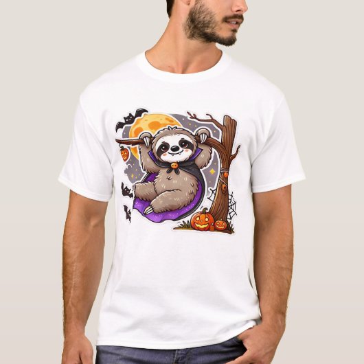 Chill Thrills Halloween Luiaard Oversized T-Shirt (Voorkant)