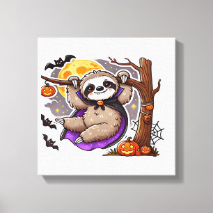 Chill Thrills Halloween Luiaard Oversized T-Shirt Canvas Afdruk