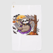 Chill Thrills Halloween Luiaard Oversized T-shirt Golfhanddoek (Voorkant)