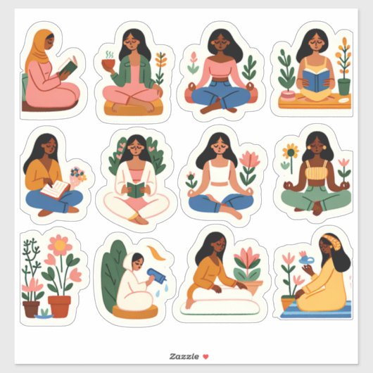 "Chill & Thrive - Vrouwen Wellness Set" Sticker (Vel)