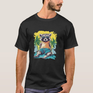 Chill Time met deze grappige wasbeer in zwembroek T-shirt