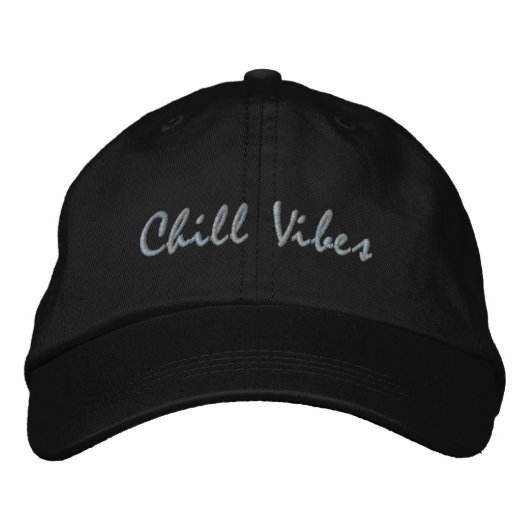 Chill Vibes Black Hat Geborduurde Pet (Voorkant)