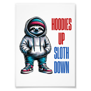 Chill Vibes Hoodie Sloth Streetwear Foto Afdruk