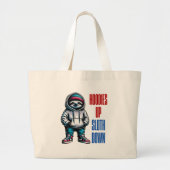 Chill Vibes Hoodie Sloth Streetwear Grote Tote Bag (Voorkant)