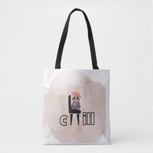 Chill Vibes Monkey | Grappig Ontspannen Cartoon De Tote Bag (Voorkant)