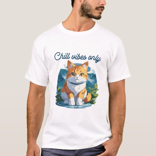 Chill Vibes Only Cute Relaxed Dog Art T-shirt (Voorkant)