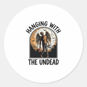 Chill Zombie-shirt vintage Halloween-afbeelding_1 Ronde Sticker