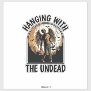 Chill Zombie-shirt vintage Halloween-afbeelding_1 Sticker