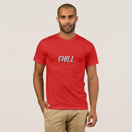 Chill, zwart wit rood koel rad T-shirt (Voorkant volledig)