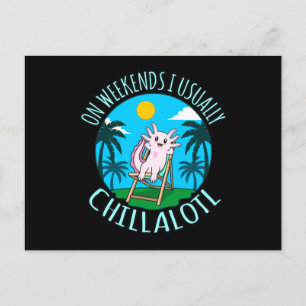 Chillalotl Kawaii Animal Axolotl Lover Pet Eigenaa Uitnodiging Briefkaart